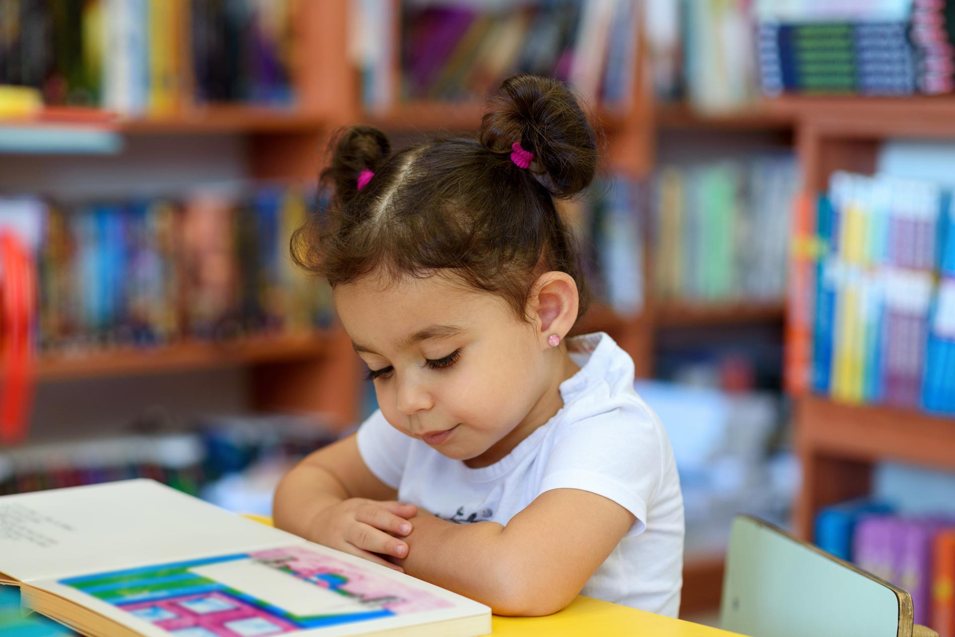 child reading book